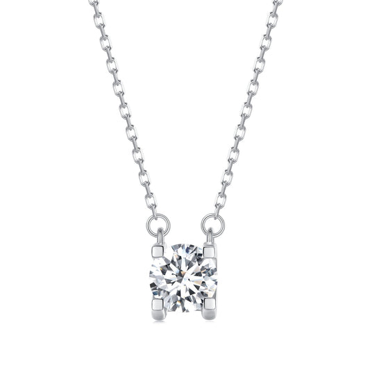 925 Sterling Silver 0.65 Carat Moissanite Necklace for Women