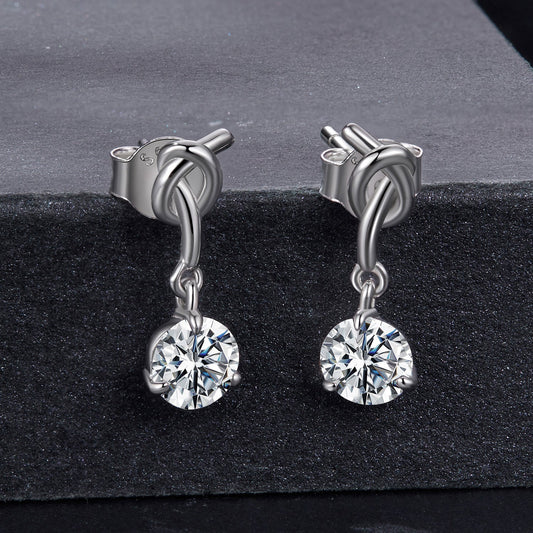 925 Sterling Silver Moissanite 0.50 Carat Earrings for Women