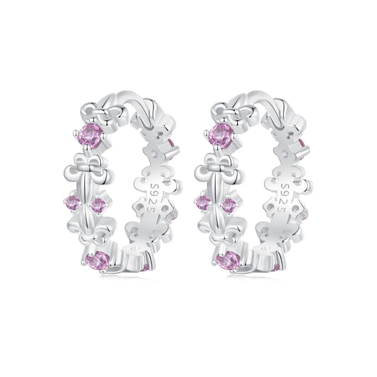925 Sterling Silver Pavé CZ White Gold Plated Earrings for Women - view 2
