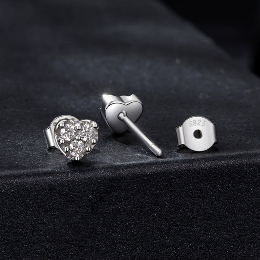 925 Sterling Silver Moissanite 0.03 Carat Earrings for Women