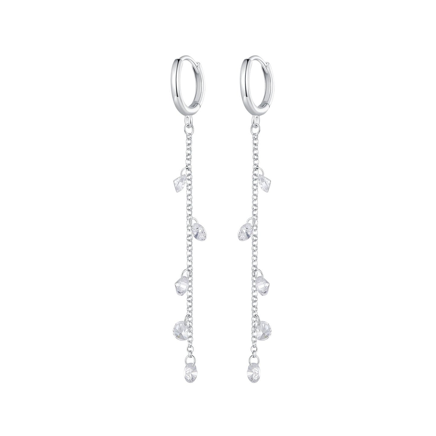 S925 Sterling Silver Pavé Setting CZ Earrings for Women
