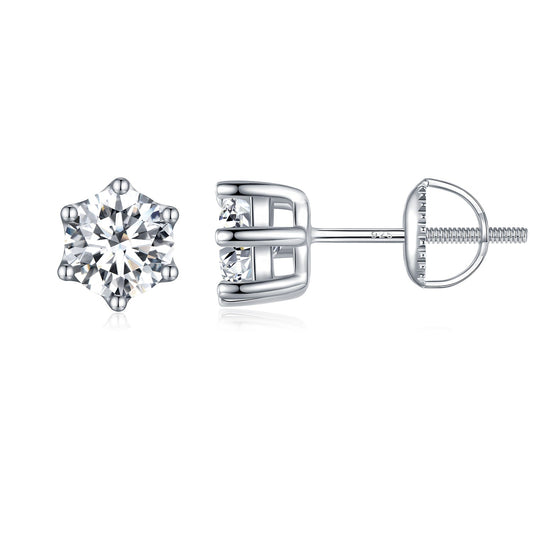 925 Sterling Silver Pavé Set CZ Earrings for Women - 0.5x0.5 cm - view 2