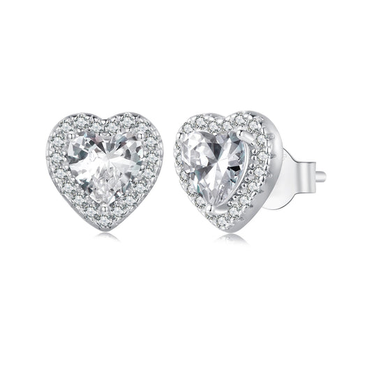 925 Sterling Silver Pavé Setting CZ Earrings - view 2