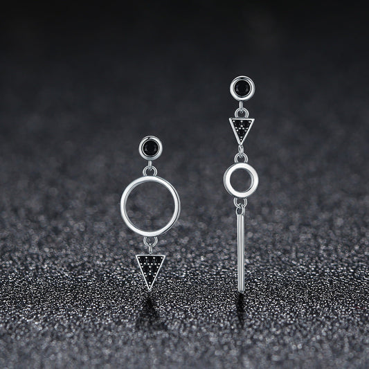925 Sterling Silver Oxidized Pavé Setting CZ Earrings