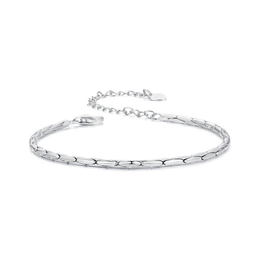 925 Sterling Silver + White Gold Plated Bracelet