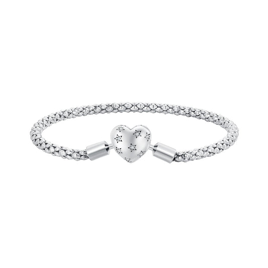 925 Sterling Silver Oxidized Silver Bracelets 17.0 Size with CZ for Women