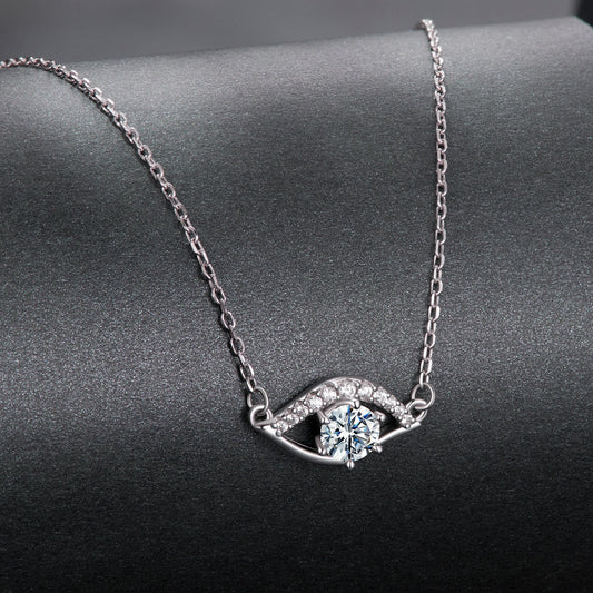 925 Sterling Silver Moissanite Necklace 40+5cm in Length for Women