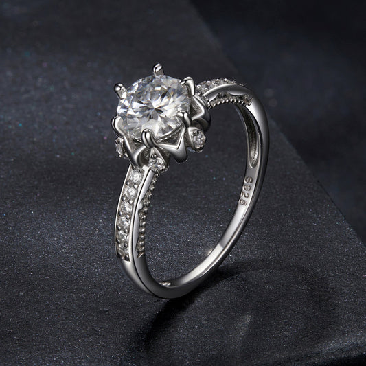 925 Sterling Silver Moissanite Ring 1ct Size 6