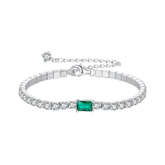 925 Sterling Silver 145+65mm Pavé Setting CZ Bracelet