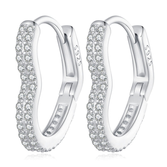 925 Sterling Silver Earrings with Cubic Zirconia in Platinum Finish - view 2