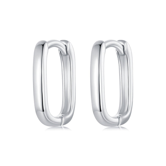 925 Sterling Silver Earrings 10*2mm with White Gold Plating for Women