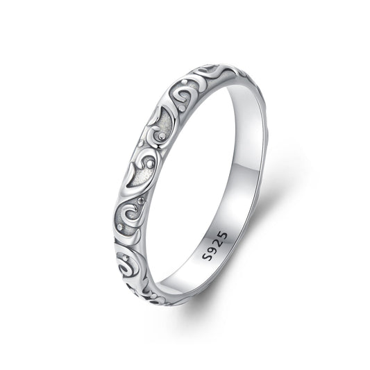 925 Sterling Silver Oxidized 2.8mm Band Ring Size 6.0 for Women