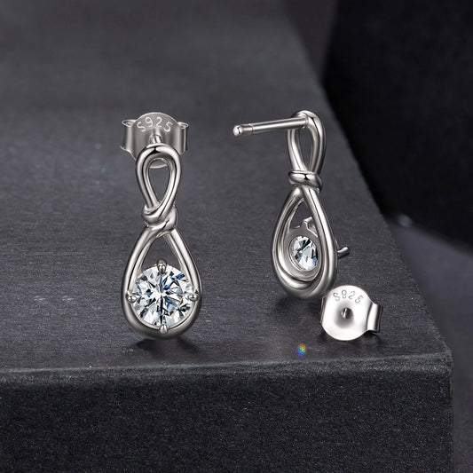 925 Sterling Silver 0.5 Carat Moissanite Earrings for Women