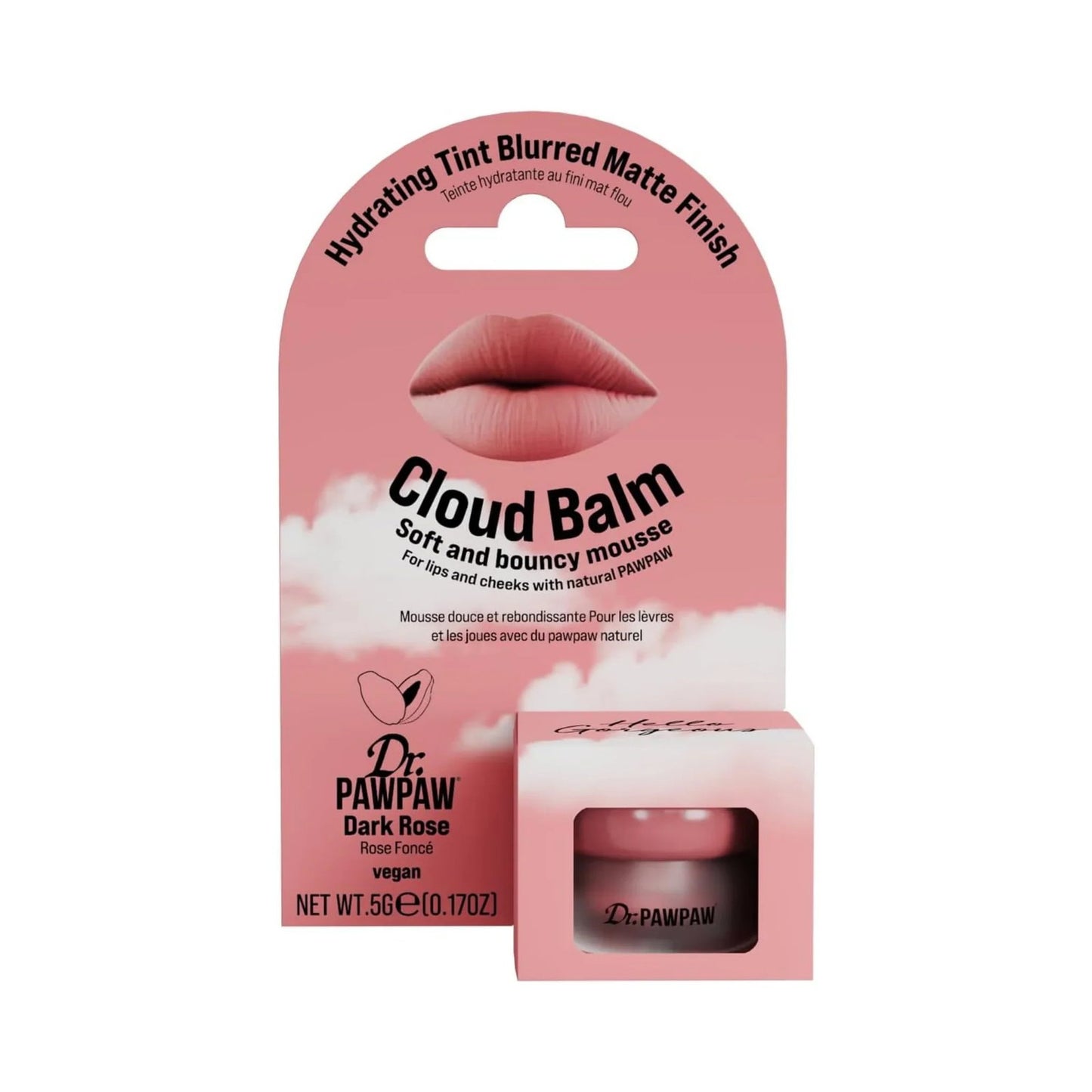 Dr. PawPaw, Cloud Balm, Matte & Smoothing, Cream Blush, Dark Rose, 5 g