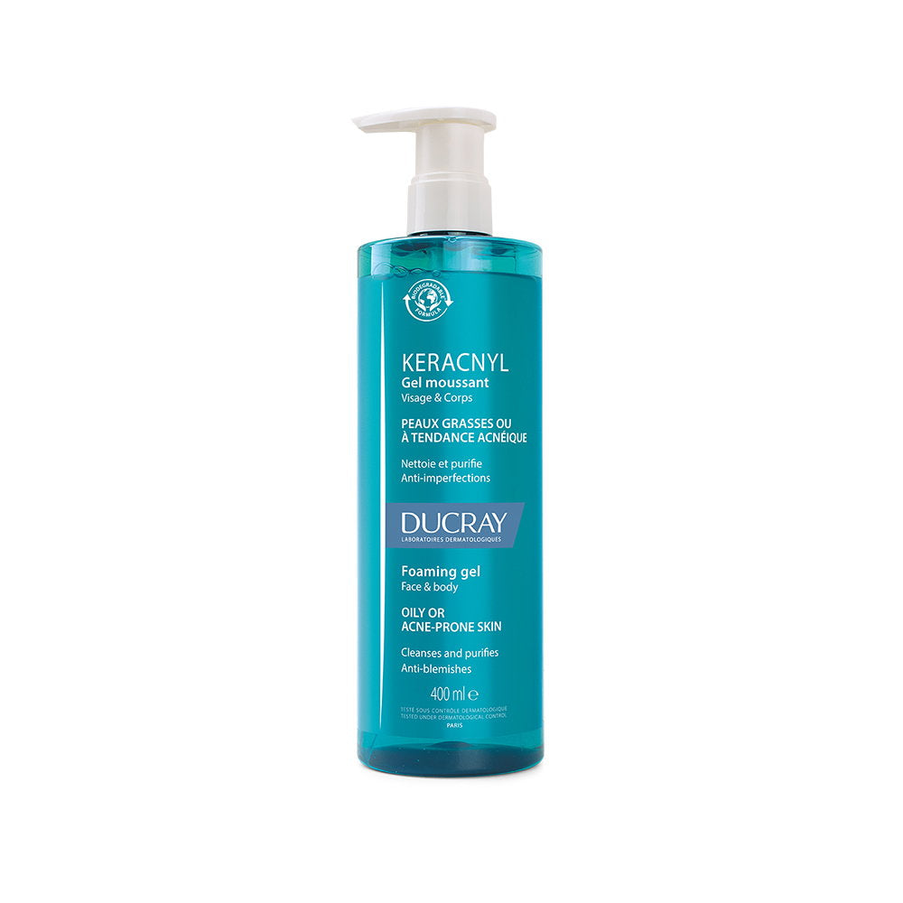 Ducray, Keracnyl, Anti-Acnee, Cleansing Gel, For Face & Body, 400 ml