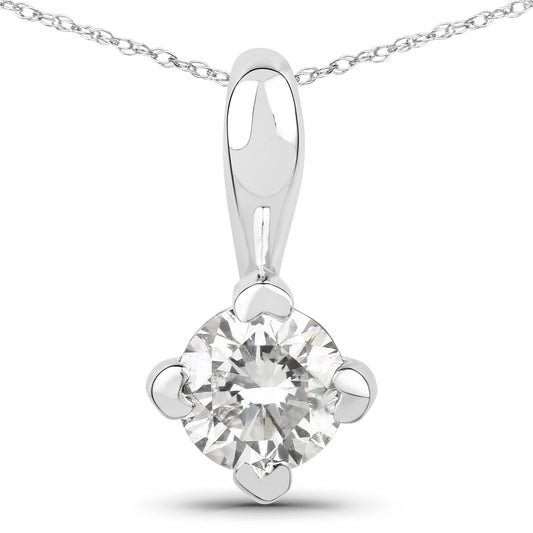 Colgante de oro blanco de 14 quilates con diamante cultivado en laboratorio genuino de 0.33 quilates