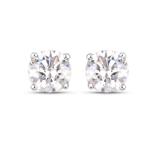 Pendientes de oro blanco de 14 quilates con diamantes blancos genuinos de 0,54 quilates