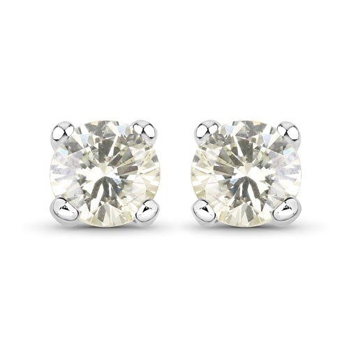 Pendientes de Oro Blanco de 14K con Diamantes Blancos Genuinos de 0,71 Quilates