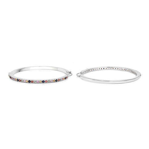 Pendientes de Plata de Ley 925 con Zafiros Multicolor Auténticos de 2,24 Quilates