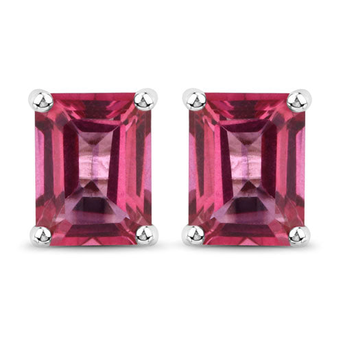 3.20 Carat Genuine Pink Topaz .925 Sterling Silver Earrings - view 2