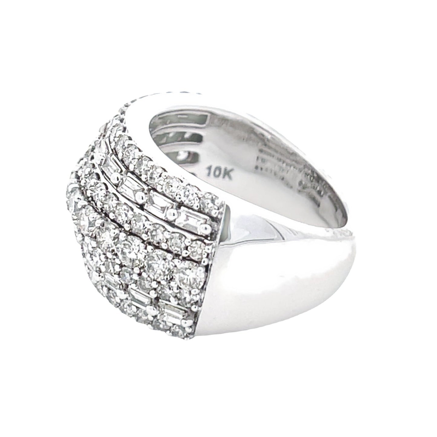 Anillo de boda con diamantes de 3.00 ct en oro blanco de 10 kt