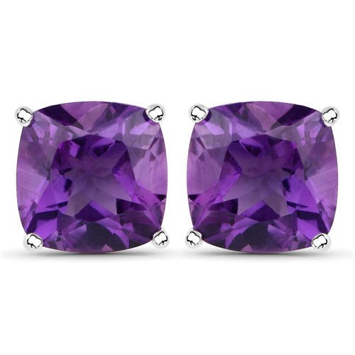 5.20 Carat Genuine Amethyst .925 Sterling Silver Earrings - view 2