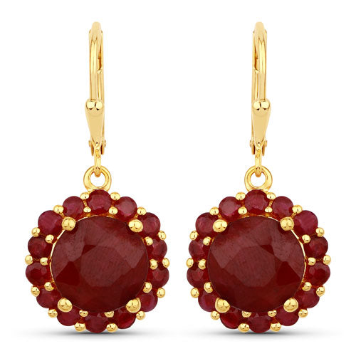 11.37 Carat Dyed Ruby and Ruby .925 Sterling Silver Earrings - view 2