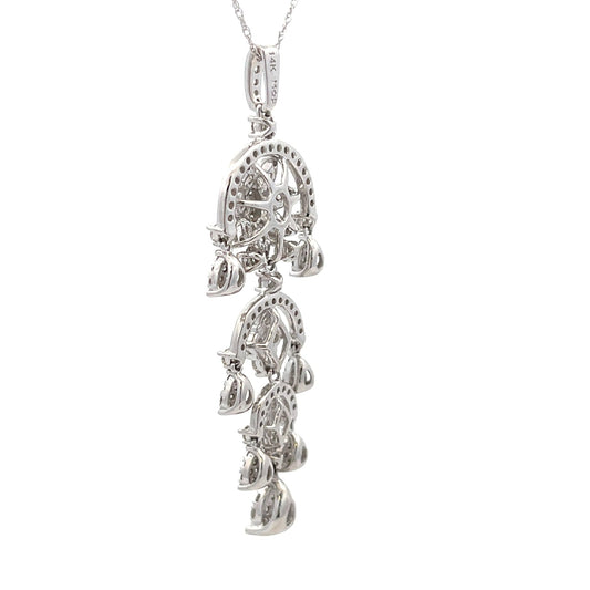 Colgantes de moda con diamantes de 1,50 ct en oro blanco de 14 K