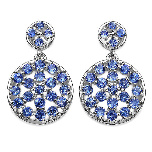 2.94 Carat Genuine Tanzanite .925 Sterling Silver Earrings - view 2