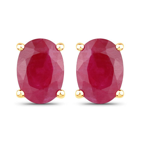 1.70 Carat Genuine Ruby 14K Yellow Gold Earrings - view 2