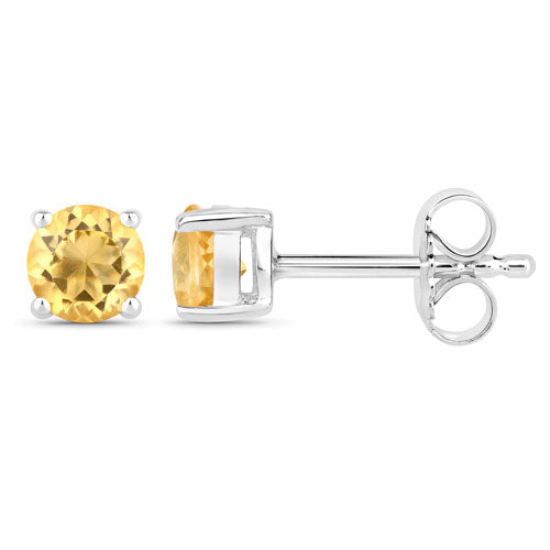 0.90 Carat Genuine Citrine .925 Sterling Silver Earrings - view 2