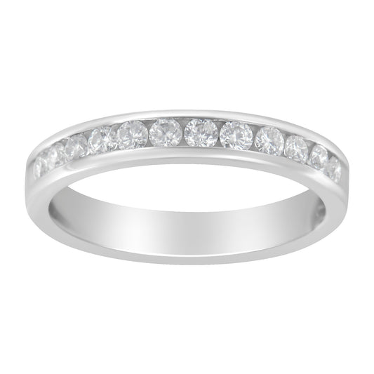 Anillo de banda de oro blanco de 14K con diamante de 1/2 cttw (Color I-J, Claridad I2-I3) - Talla 7