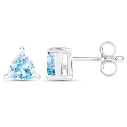 0.50 Carat Genuine Swiss Blue Topaz .925 Sterling Silver Earrings - view 2