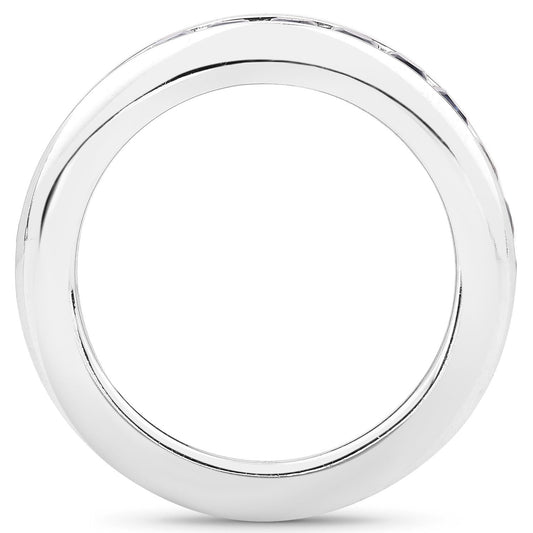 Anillo de plata esterlina .925 con zafiro azul genuino de 3.12 quilates
