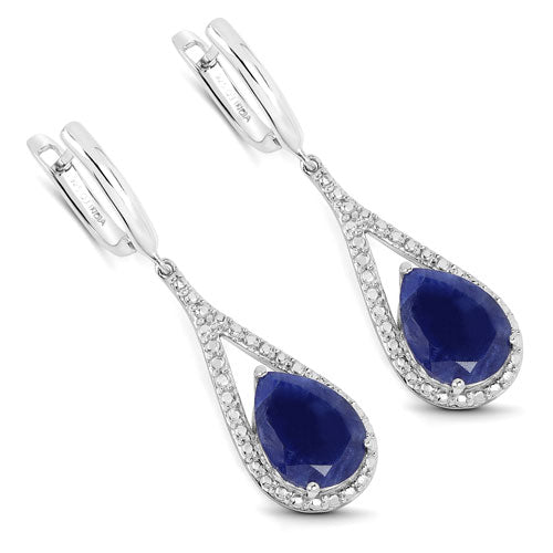 Pendientes de plata de ley con aventurina azul genuina de 5.10 quilates