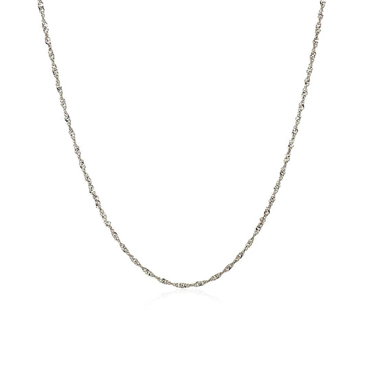 Cadena Singapur de oro blanco de 10k y 1.0mm