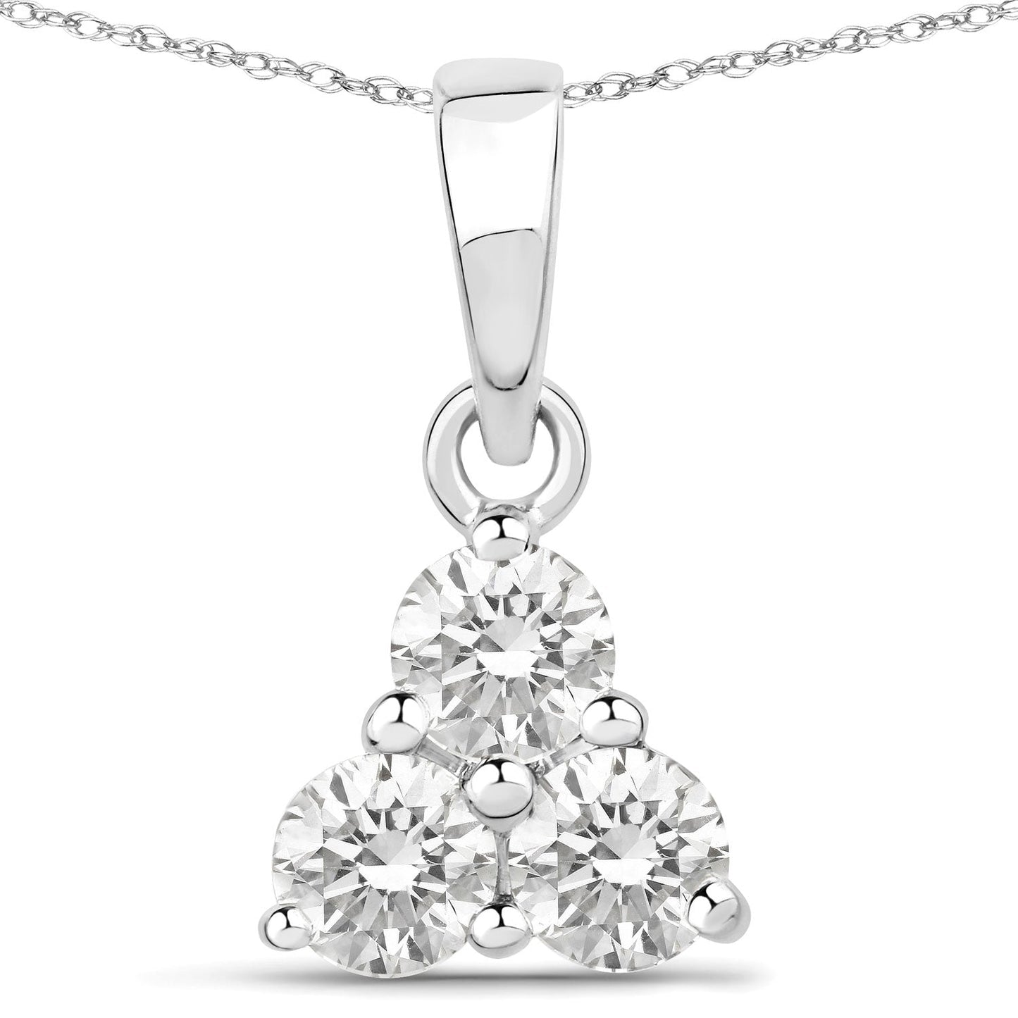 Colgante de oro blanco de 14K con diamante de laboratorio de 0,51 quilates
