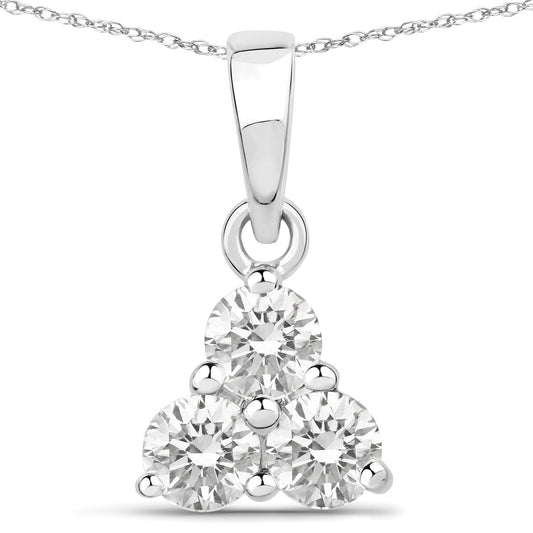 Colgante de oro blanco de 14K con diamante de laboratorio de 0,51 quilates