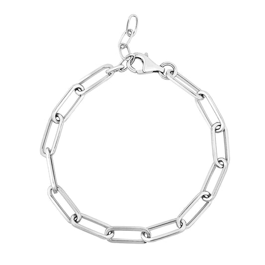 Pulsera de cadena de eslabones anchos de plata de ley