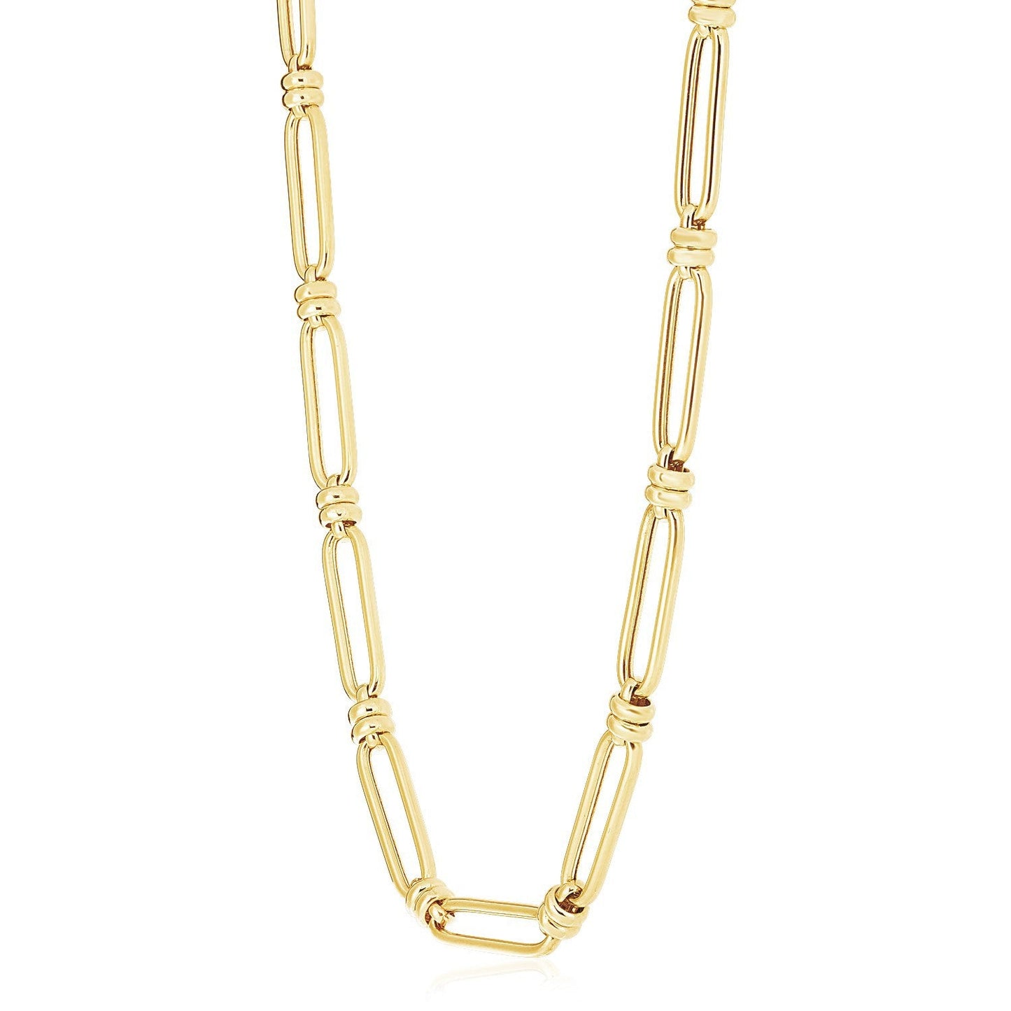 Collar de eslabones ovalados Jax de oro amarillo de 14k con alto pulido