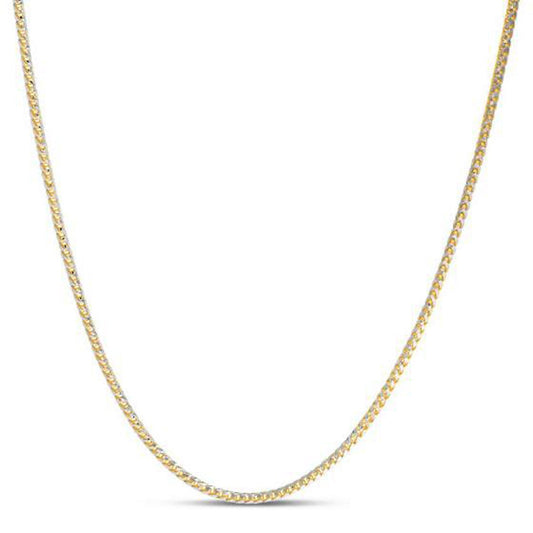 Cadena de oro amarillo de 14 quilates, eslabón Franco, pavé redondo (2.30 mm)