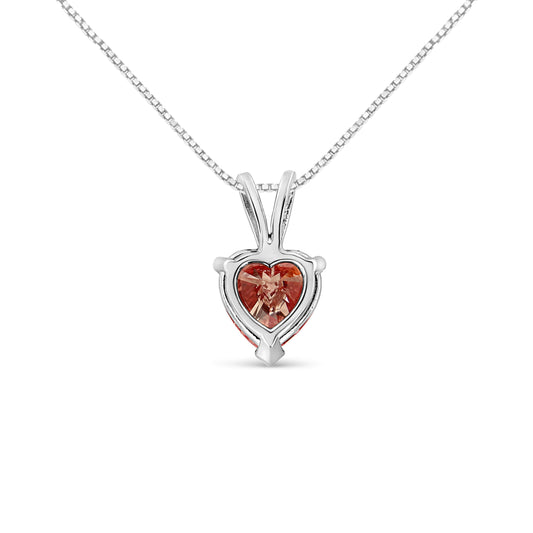 Collar con colgante de 45,72 cm con solitario de diamante rosa cultivado en laboratorio de 1,00 Cttw, engaste de martini de oro blanco de 14 quilates con certificación IGI (color rosa, claridad SI2)