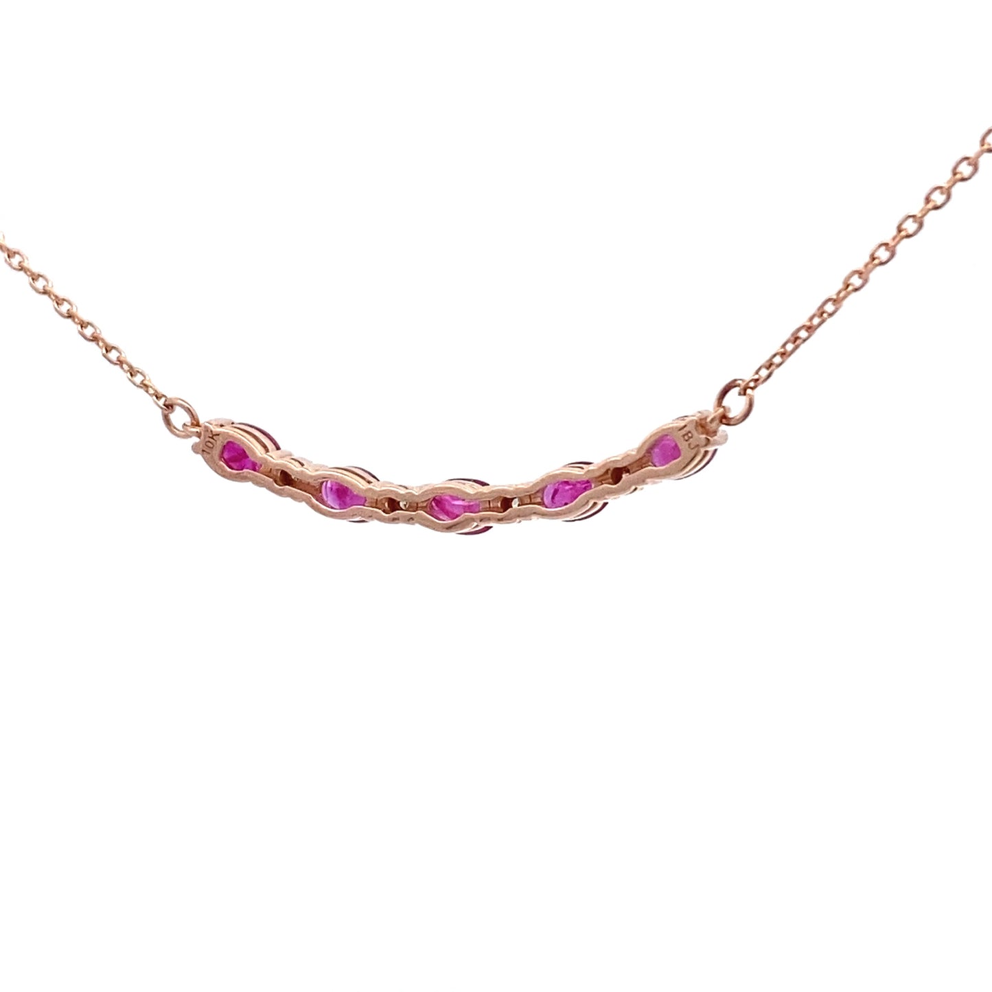 Colgantes de moda de rubí y diamantes de 0,73 ct en oro rosa de 10 kt