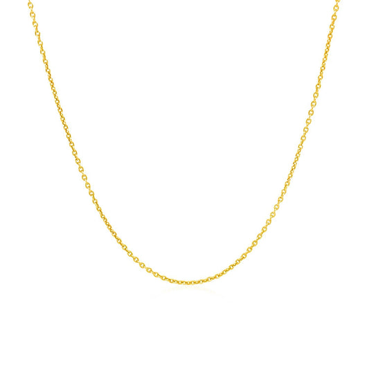 Cadena de eslabones redondos tipo cable de oro amarillo de 14k de 1.1mm