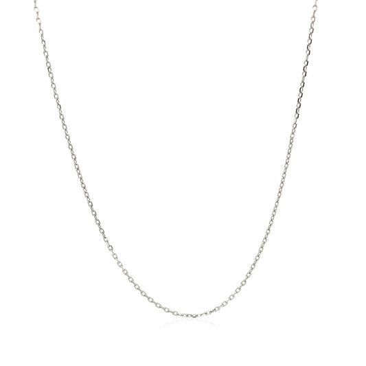 Cadena de eslabones de cable de oro blanco de 18k con corte de diamante (0,75 mm)