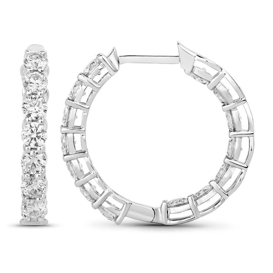 2.52 Carat Genuine Lab Grown Diamond 14K White Gold Earrings - view 2