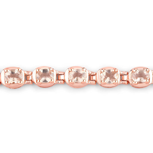 Pulsera de Plata de Ley .925 con Morganita Genuina de 1.35 Quilates