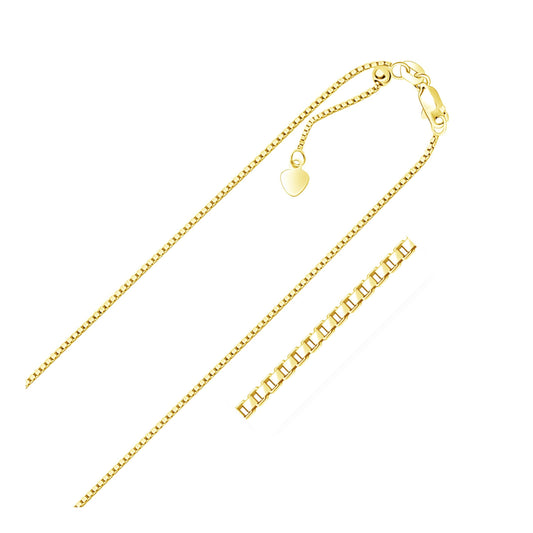 Cadena ajustable de oro amarillo de 14k (1.10 mm)