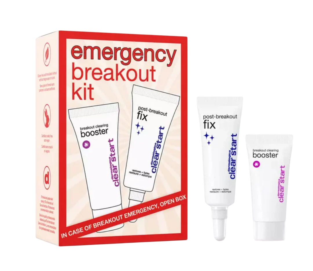 Emergency Breakout Set Dermalogica: Clear Start Brakeout Fix, Restorative, Local Treatment Cream, For Acne & Breakouts, For Face, 4 ml + Clear Start Breakout Booster, Clearing, Local Treatment Cream, For Acne & Breakouts, For Face, 4 ml