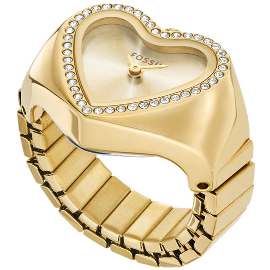 Anillo de reloj de corazón Fossil para mujer